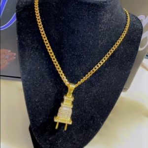Gold Plug Necklace